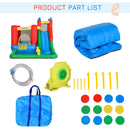 Bouncy Castles, 6 in 1 Bouncy Castle With Water Slide 11.5' x 8.8' x 7' - Seasonal Overstock