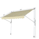 Awnings, 9.8ft Wide RV / Patio Retractable Awning - Yellow Stripe - Seasonal Overstock