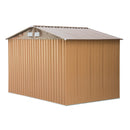 Storage Sheds, 9' x 6.4' Outdoor Garden Storage Shed with Dual Sliding Doors - Tan Brown - Seasonal Overstock
