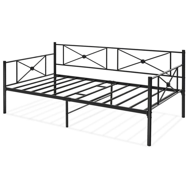 Alexis Twin Size Metal Day Bed - Black - Seasonal Overstock