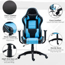 Gaming Chairs, Bender Blue Black High Back Gaming Chair with Head and Lumbar Pillow - Seasonal Overstock
