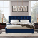Glimmer Full Size Upholstered Platform Bed Frame - Blue - Seasonal Overstock