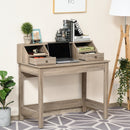 Nathan Laptop Desk with Display Shelves and Drawers - Natural Wood Grain - Seasonal Overstock
