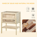 Natural Wood Small Animal and Hamster Playhouse Hamster Cage - Seasonal Overstock