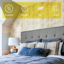 Regan Full & Queen Size Adjustable Grey Upholstered Headboard - Seasonal Overstock