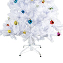 Christmas Trees, 5.9ft White Artificial Christmas Tree with 48 Ornaments - Seasonal Overstock