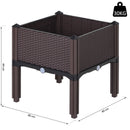 Planters, 15.75" x 15.75" Raised Box Planter Flower Bed - Brown - Seasonal Overstock