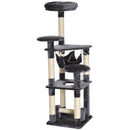 Cat Trees, 52" Multi Level Cat Tree - Dark Grey - Seasonal Overstock