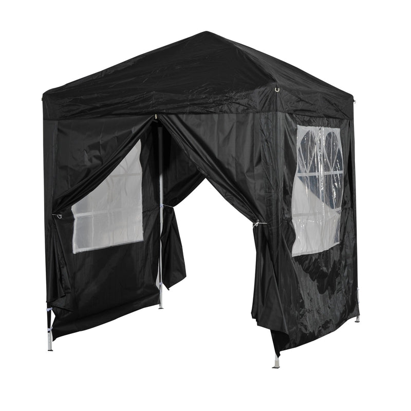 6.6' x 6.6' Pop-Up Canopy Tent Black - Seasonal Overstock