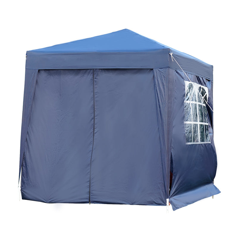 6.6' x 6.6' Pop-Up Canopy Tent Blue - Seasonal Overstock