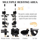 Cat Trees, 7.8 - 8.5ft XL Cat Tree / Condo / Activity Center - Dark Grey - Seasonal Overstock