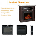 Baldwin 1400W Freestanding Electric Fireplace with Shelf - Brown - Seasonal Overstock