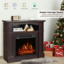 Baldwin 1400W Freestanding Electric Fireplace with Shelf - Brown - Seasonal Overstock