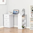 Joli Computer Writing Desk with 3 Shelves & 3 Drawers - White - Seasonal Overstock