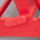 Layton Red Folding Adirondack Chair with Retractable Lounger - Seasonal Overstock