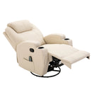 Reclining Chairs, Maxx Reclining Swivel Vibration Massage Chair - Cream - Seasonal Overstock