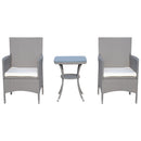 Patio Furniture, Okana 3pc Rattan Patio Chairs & Table Set - Grey - Seasonal Overstock