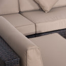 Placid Peak Modular Outdoor Patio Sectional Sofa, Loungers and Table 9pc Set - Beige / Mixed Brown