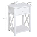 Selina White Accent End Table with Drawer - Seasonal Overstock