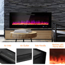 Fireplaces, 60" Wall Mounted / Built-In Recessed Electric Fireplace with Crystal & Log - Seasonal Overstock