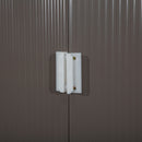 8.4' x 4.7' Grey Metal Utility Garden Shed with Side Storage - Seasonal Overstock