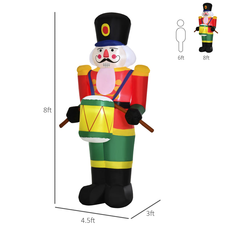 8ft Inflatable Christmas Soldier Playing Drum - Seasonal Overstock