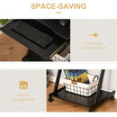Brady 24" Black Rolling Desk with Keyboard Tray - Seasonal Overstock