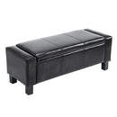 Benches, Larmory 42" Black Faux Leather Storage Bench - Seasonal Overstock