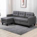 Sofas, Carmen 77" Grey Upholstered Reversible Sectional Sofa - Seasonal Overstock