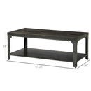 Coffee Tables, Dustin Rustic Industrial Coffee Table in Dark Walnut and Black - Seasonal Overstock