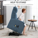 Recliner Chair, Emory Blue Power Reclining Lift Chair with Vibration Massage & Remote - Seasonal Overstock