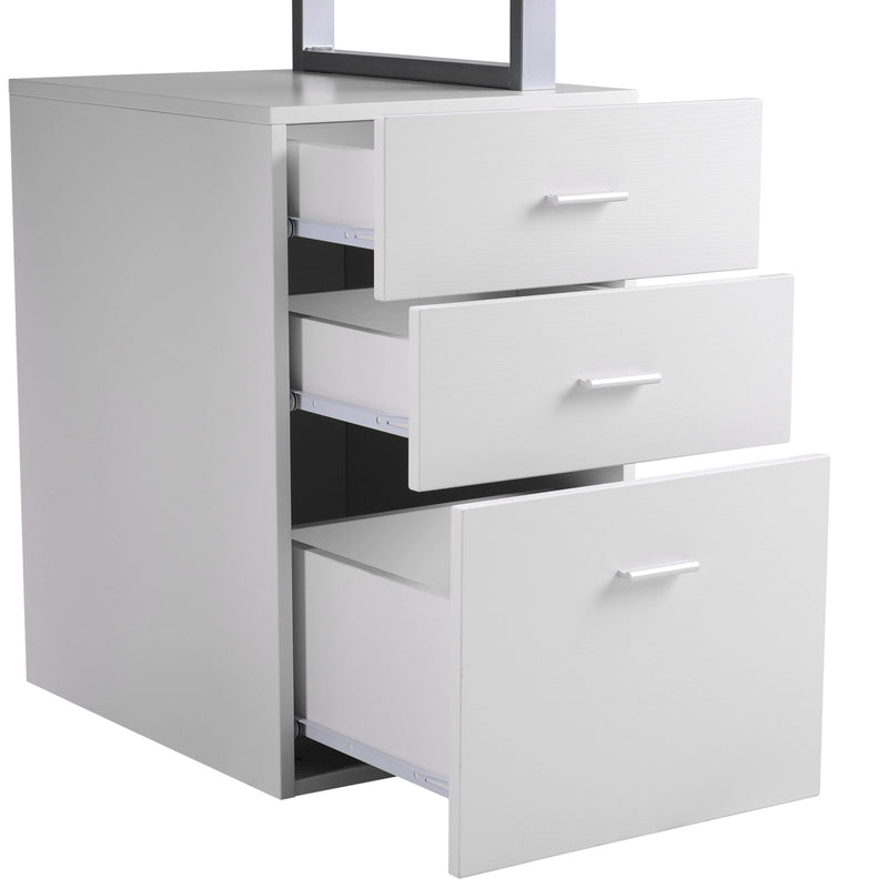 Gaetano Industrial Style Desk & File Cabinet - White - Seasonal Overstock
