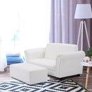 Kids Furniture, Kids Casa Kid Sized Sofa and Ottoman Set - White - Seasonal Overstock