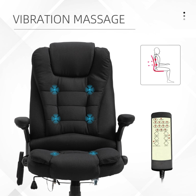 Maverick Luxury Executive Chair with Vibration Massage and Reclining - Black Fabric - Seasonal Overstock