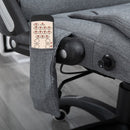 Maverick Luxury Executive Chair with Vibration Massage and Reclining - Grey Fabric - Seasonal Overstock