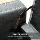 Benches, Osman 47" Nailhead Light Grey Upholstered Storage Bench - Seasonal Overstock