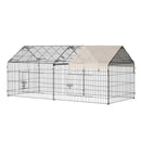 Portable Metal Pet Pen for Small Animals 7.25' x 3.4' x 3.4' - Black / Beige - Seasonal Overstock