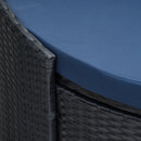 Serena 4pc Outdoor Rattan Sofa Bed / Patio Conversation Set - Dark Blue - Seasonal Overstock