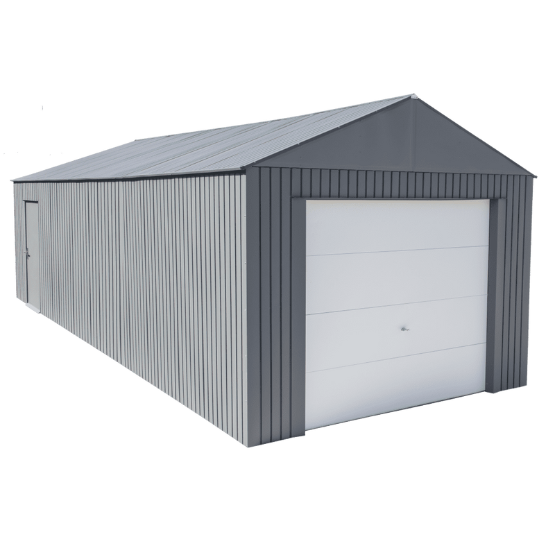 12' x 30' Everest Steel Garage Wind and Snow Rated - Charcoal - Seasonal Overstock