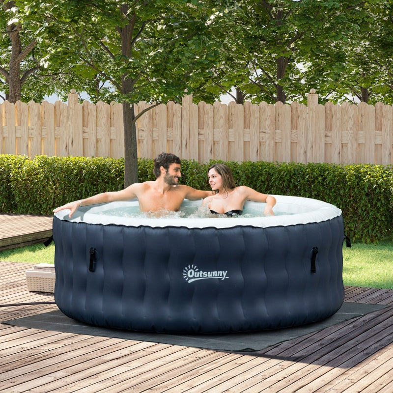 4-6 Person Inflatable Portable Hot Tub Spa 251 Gallons - Dark Blue - Seasonal Overstock