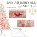Christmas Trees, 5ft White / Pink Artificial Christmas Tree - Seasonal Overstock
