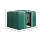Storage Sheds, 8.5' x 6.8' x 5.8' Green Outdoor Garden Storage Shed - Seasonal Overstock