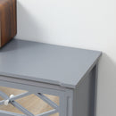 Beren 3-Drawer Grey Storage Dresser with Mirror Panels - Seasonal Overstock