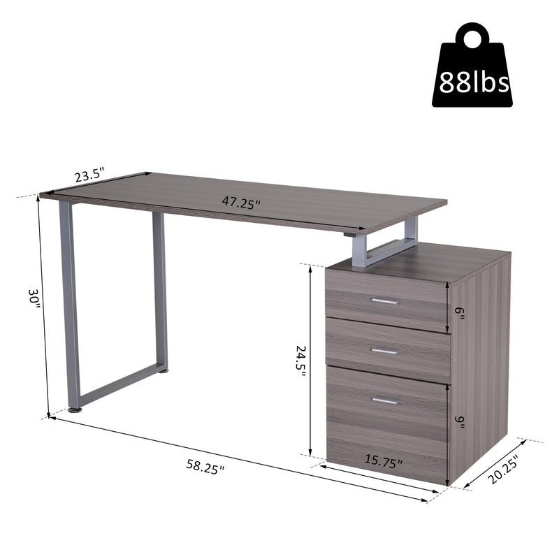 Gaetano Industrial Style Desk & File Cabinet - Silver Maple - Seasonal Overstock