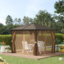Junna 10' x 10' Steel Hard Top Patio Gazebo - Seasonal Overstock