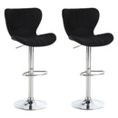 Norwin Adjustable Height Swivel Barstool (2 Pack) - Black Fabric - Seasonal Overstock