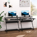 Ryan 39" Wide Black Two-Tiered Z-Frame Desk - Seasonal Overstock