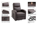 Reclining Chairs, Walker Lift Recliner Chair in Brown with Vibration Massage - Seasonal Overstock