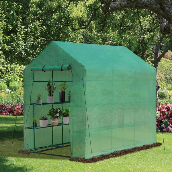7 x 4.7 x 6.4ft Walk-In Soft Cover Greenhouse - Seasonal Overstock