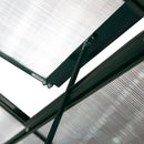 Greenhouses, 6.3' x 4.1' Lean-To Walk-In Greenhouse with Aluminum Frame, Polycarbonate Panels, Sliding Door - Green - Seasonal Overstock